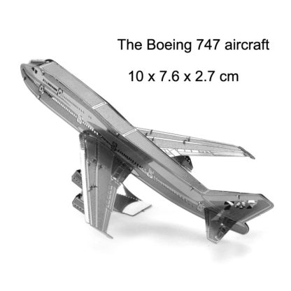 3 PCS 3D Metal Assembly Model DIY Puzzle, Style: 747Aircraft - Image 2