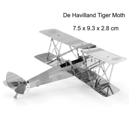 3 PCS 3D Metal Assembly Model DIY Puzzle, Style: Tiger Moth Fighter - Image 2