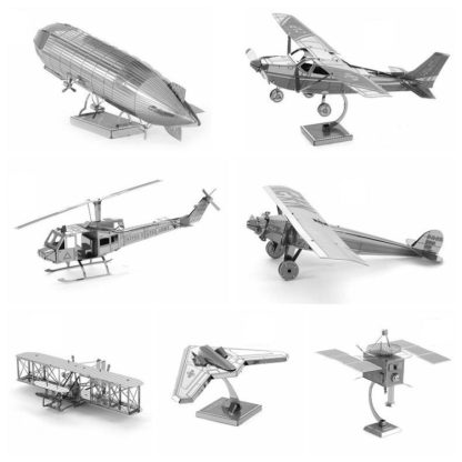 3 PCS 3D Metal Assembly Model DIY Puzzle, Style: Tiger Moth Fighter - Image 3