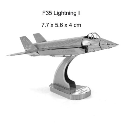 3 PCS 3D Metal Assembly Model DIY Puzzle, Style: F35 Fighter - Image 2