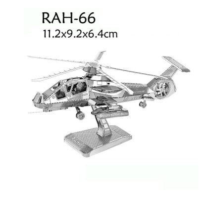 3 PCS 3D Metal Assembly Model DIY Puzzle, Style: RAH-66 Helicopter - Image 2