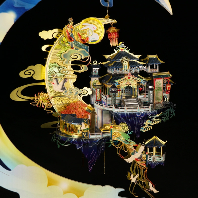 3D Metal Assembly Model Ancient Style Building Moon Palace Creative DIY Puzzle Toy - Image 3