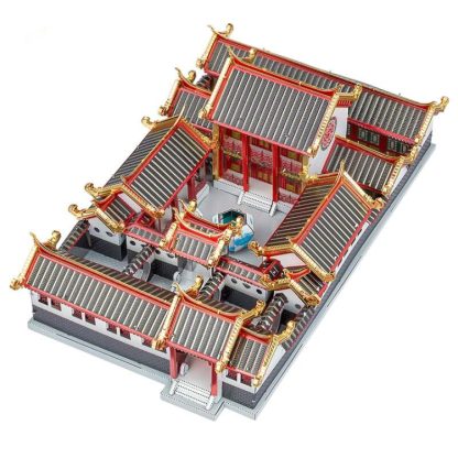 3D Metal Assembly Model Ancient Style Building Courtyard  House Puzzle Toy - Image 3