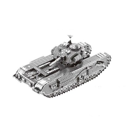 2 PCS 3D Metal Assembled Tank Model DIY Puzzle, Style: Churchill Tank