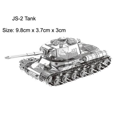 2 PCS 3D Metal Assembled Tank Model DIY Puzzle, Style: JS-2 Tank - Image 2