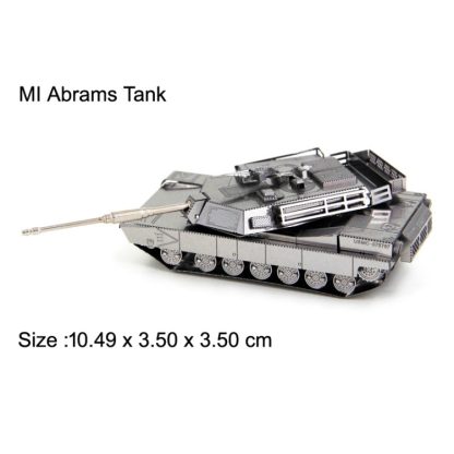 2 PCS 3D Metal Assembled Tank Model DIY Puzzle, Style: M1 Abram Tank - Image 2