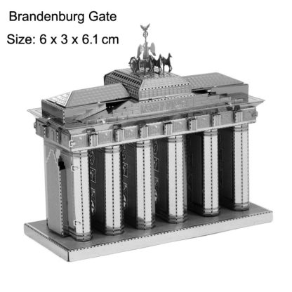 3 PCS 3D Metal Assembly Model World Building DIY Puzzle Toy, Style:Brandenburg Gate - Image 2