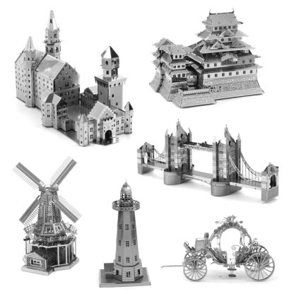 3 PCS 3D Metal Assembly Model World Building DIY Puzzle Toy, Style:Brandenburg Gate - Image 3