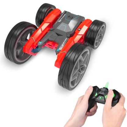 Stunt High-Speed Deformation Electric Remote Control Car Children Double-Sided Rolling Toy Off-Road Vehicle(Red)