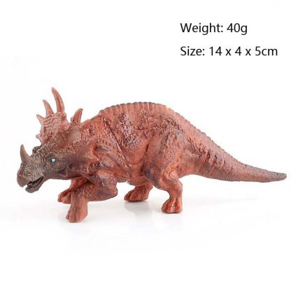 Simulation Animal Dinosaur World Static Toy Models, Style: 6 PCS Triceratops - Image 2