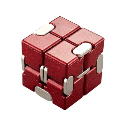 Infinite Cube Alloy Aluminum Decompression Toy Fingertip Cube(Red)