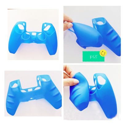 2 PCS Silicone Non-slip Handle Protective Cover For PS5(Dark Blue) - Image 3