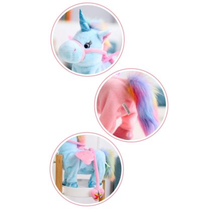 Electric Walking Unicorn Plush Toy Children Stuffed Animal Toy Electronic Music Unicorn Toy Christmas Gifts 35cm Pink - Image 3