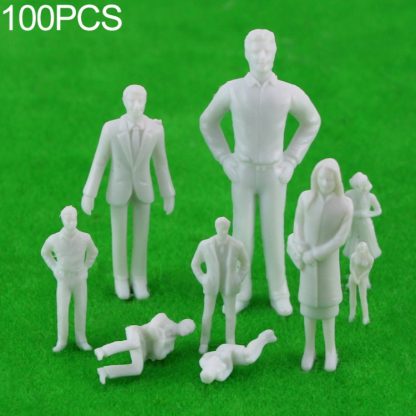 100PCS White unpainted Architectural Model Figures People 1:300