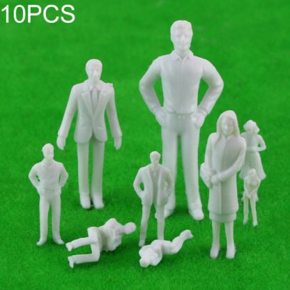 10PCS White unpainted Architectural Model Figures People 1:75