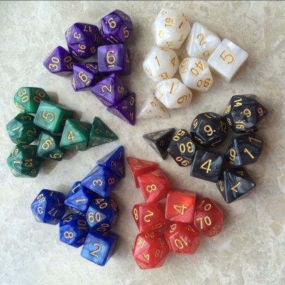 5 Set Creative RPG Game Dice Colorful Multicolor Dice Mixed DND Dice(Black) - Image 2