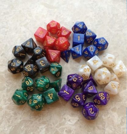 5 Set Creative RPG Game Dice Colorful Multicolor Dice Mixed DND Dice(White) - Image 3