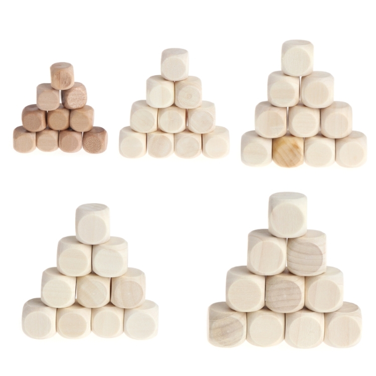 10 PCS 6 Sided Blank Wood Dice Party Family DIY Games Printing Engraving Kid Toys, Size:1.6cm - Image 2