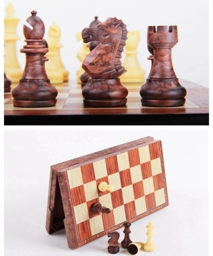 Wooden Folding Chess Board Game - Image 3