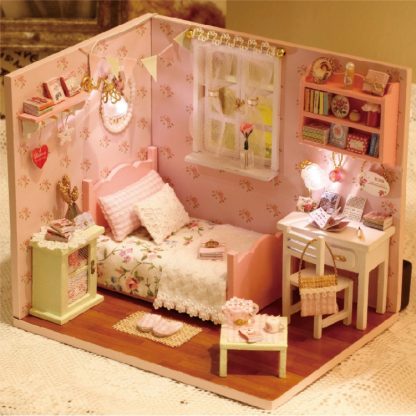 Miniature Dollhouse DIY Cabin Sweet Sunshine Angel Innovative Handmade Wooden Assembled Toys Birthday Gift Decoration