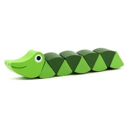 Educational Children Early Learning Exercise Baby Fingers Flexible Kids Wood Twist Insects Game(Green) - Image 2