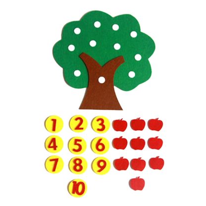 Teaching Aids Apple Trees Math Toys Teaching Kindergarten Manual DIY Non-woven Coth Early Learning Education Toys