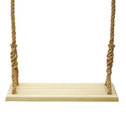 Outdoor Swing Indoor Balcony Children Adult Solid Wood Swing, Style:Hemp Rope(60x18 cm) - Image 3