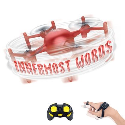 DIY Programming Drone Remote Control Quadcopter, Style:Handle + Watch(Red)