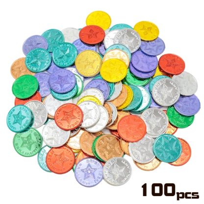 100 PCS / Bag Pirate Gold Coin Seven Color Lucky Coin Christmas Game Props - Image 2