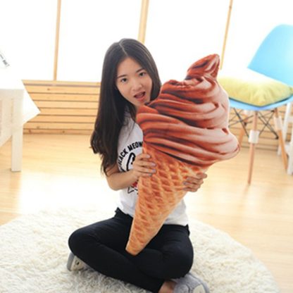 Waist Pillow Ice Cream Pillow Sweet Funny Ice Cream Cushion Pillow 66cm(Chocolate)