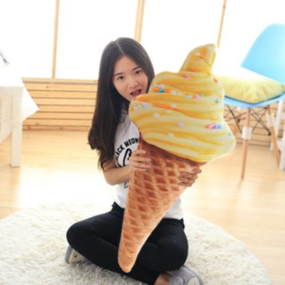 Waist Pillow Ice Cream Pillow Sweet Funny Ice Cream Cushion Pillow 66cm(Yellow)