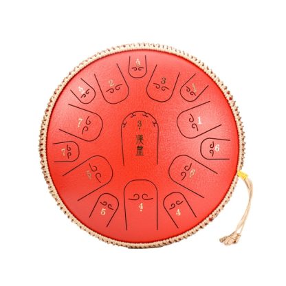 15-Tone Ethereal Drum 14-Inch Steel Tongue Drum Hollow Drum Sanskrit Drummer Disc(Red) - Image 2