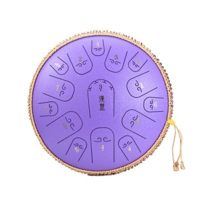 15-Tone Ethereal Drum 14-Inch Steel Tongue Drum Hollow Drum Sanskrit Drummer Disc(Purple) - Image 2