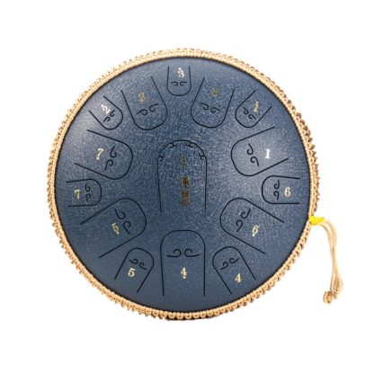 15-Tone Ethereal Drum 14-Inch Steel Tongue Drum Hollow Drum Sanskrit Drummer Disc(Navy Blue) - Image 2