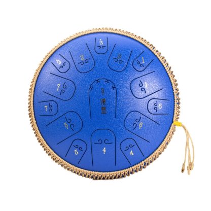 15-Tone Ethereal Drum 14-Inch Steel Tongue Drum Hollow Drum Sanskrit Drummer Disc(Blue) - Image 2