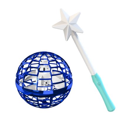 Flynova Pro Magic Flying Ball Gyro Aircraft Can Spin Creative Decompression Toys, Colour: Blue With Magic Wand - Image 2