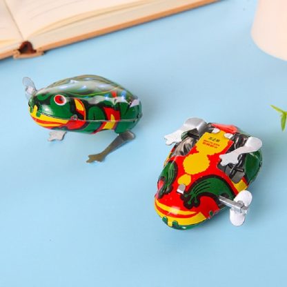 3 PCS Classic Metal Frog Clockwork Toy Children Nostalgic Jumping Frog Toy(Green) - Image 3