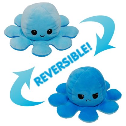 Flipped Octopus Doll Double-Sided Flipping Doll Plush Toy(Light Blue + Dark Blue) - Image 2