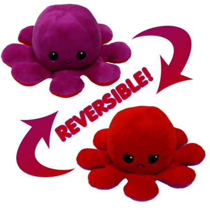 Flipped Octopus Doll Double-Sided Flipping Doll Plush Toy(Purple+Rose Red) - Image 2