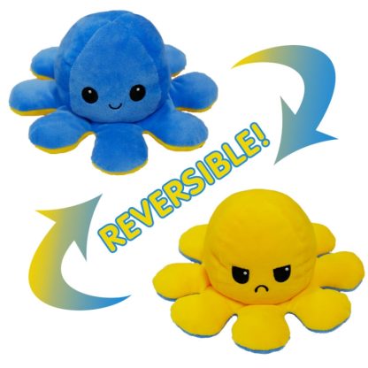 Flipped Octopus Doll Double-Sided Flipping Doll Plush Toy(Yellow+Blue) - Image 2