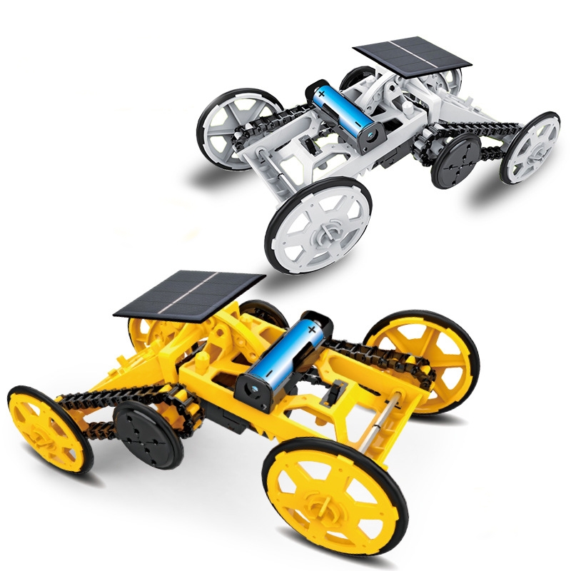 DIY Solar Assembly Engineering Four-Wheel Drive Toy Children Science Education Puzzle Model(White) - Image 2