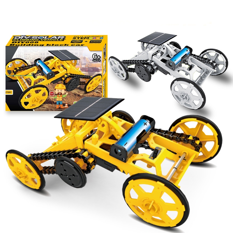 DIY Solar Assembly Engineering Four-Wheel Drive Toy Children Science Education Puzzle Model(White) - Image 3