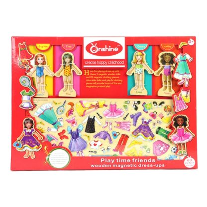 Girl Cute Magnetic Dressing Educational Toy 63 PCS Play House Wooden Toy(Play Time) - Image 2