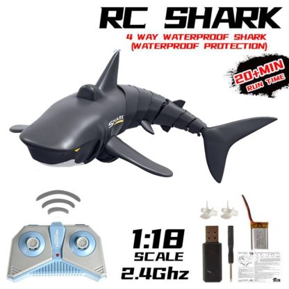 T11 Electric Wireless Remote Control Simulation Can Launch Shark Remote Control Boat Educational Toy(Black) - Image 2