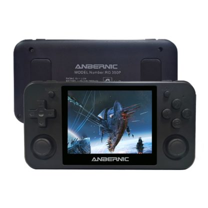 ANBERNIC RG350P 3.5 inch Screen Open Source Handheld Game Console 16G Memory Supports HDMI / TF Card(Pure Black)