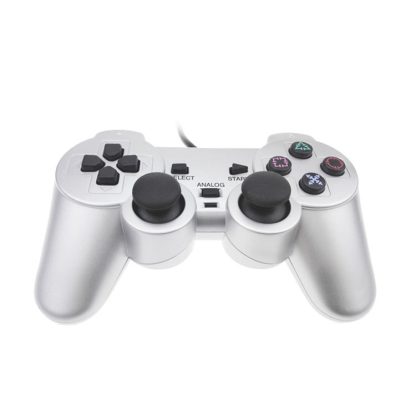 Wired Gamepad Dual Motor Vibration Silver Fuel Injection Gamepad Suitable For PS2 - Image 2