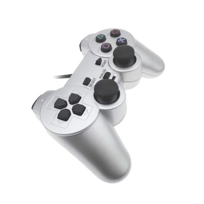 Wired Gamepad Dual Motor Vibration Silver Fuel Injection Gamepad Suitable For PS2 - Image 3