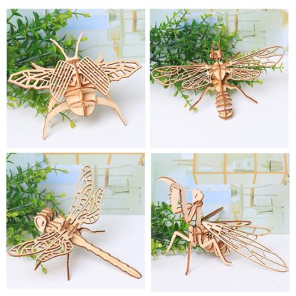 5 PCS MQY005 Children Educational Early Education DIY Hand-Assembled 3D Animal Model Puzzle Toy(Beetle) - Image 2