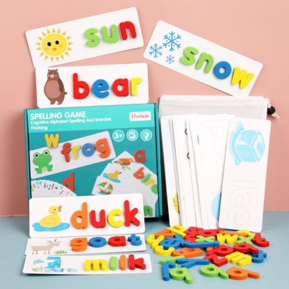 SD016-0 English Letters Spelling Word Games Children Educational Toys Early Education Wooden Puzzles - Image 2