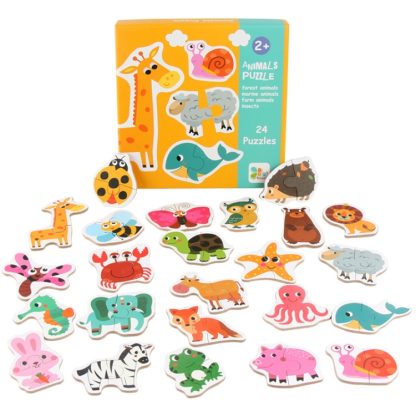 SD005 Children Enlighten Early Education 3D Wooden Puzzle Toy(Animals)